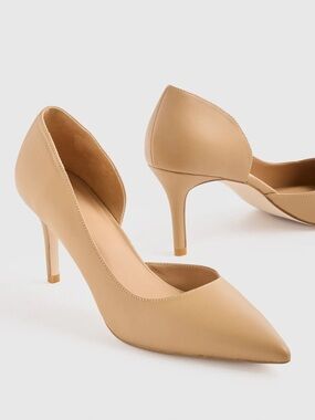 NIB Quince Italian Leather 75mm d’Orsay Pump Cashew Tan Classic Neutral Sz 8